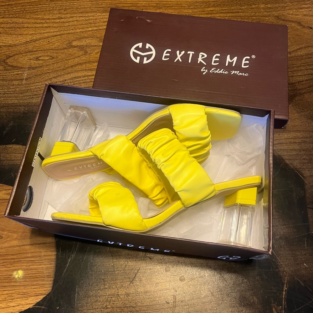 Yellow Heeled Sandals